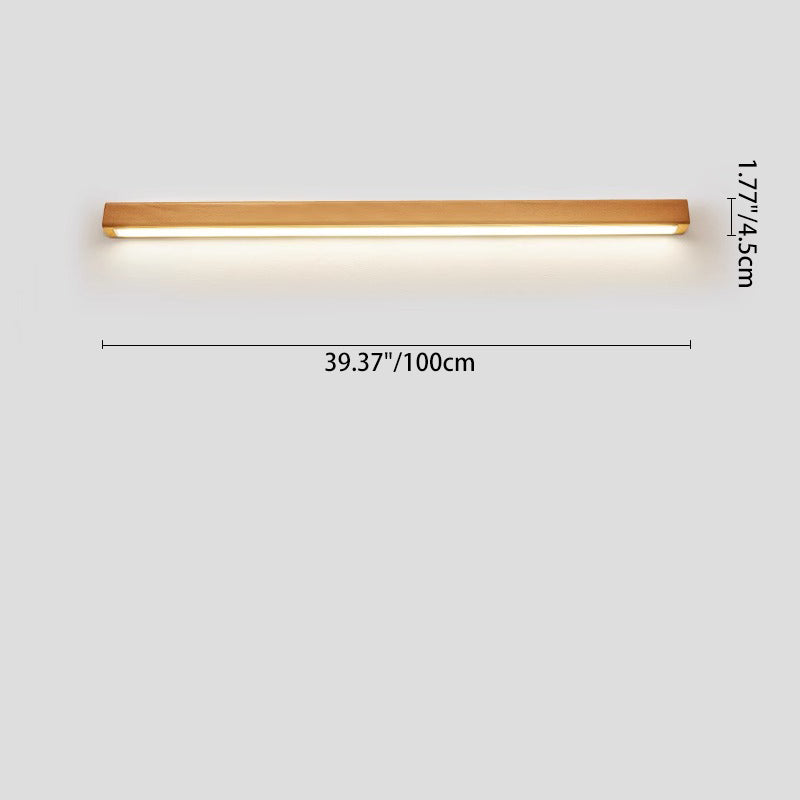 Japanese Simple Solid Wood Strip LED Wall Sconce Lamp