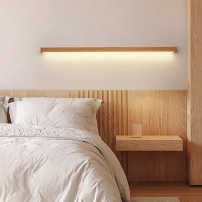 Japanese Simple Solid Wood Strip LED Wall Sconce Lamp