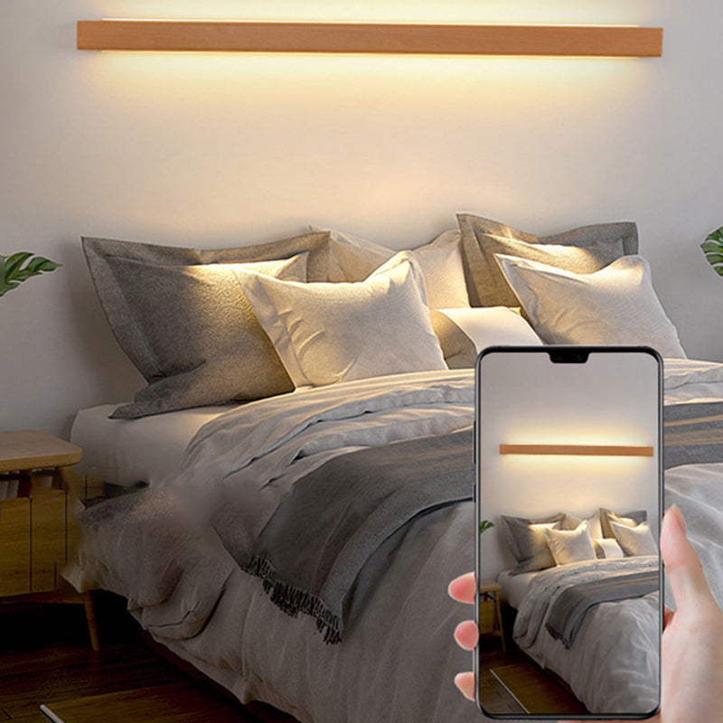 Japanese Simple Solid Wood Strip LED Wall Sconce Lamp