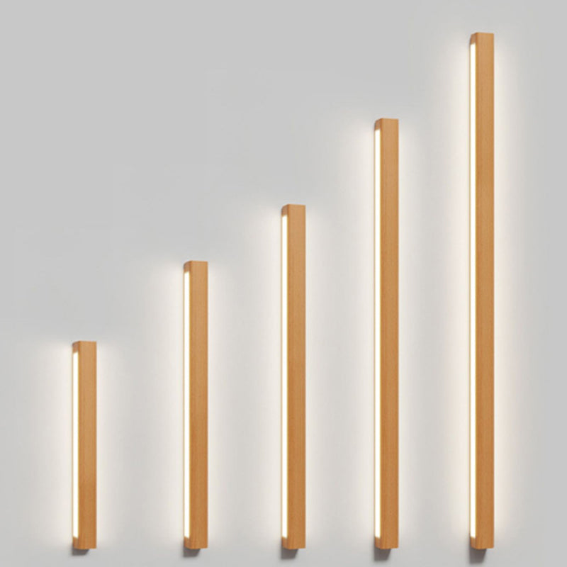 Japanese Simple Solid Wood Strip LED Wall Sconce Lamp