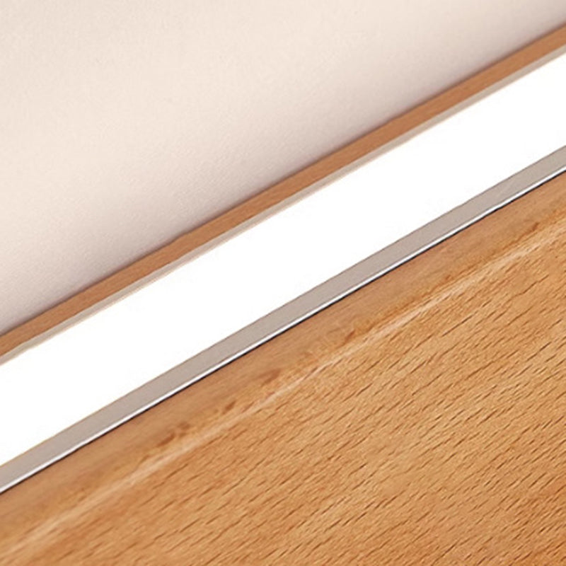 Japanese Simple Solid Wood Strip LED Wall Sconce Lamp