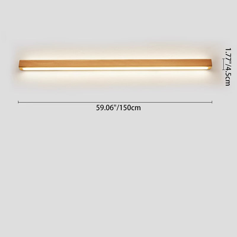 Japanese Simple Solid Wood Strip LED Wall Sconce Lamp