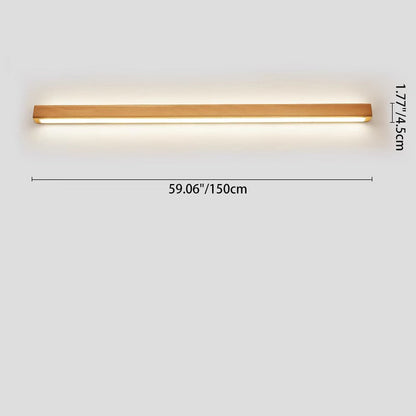 Japanese Simple Solid Wood Strip LED Wall Sconce Lamp