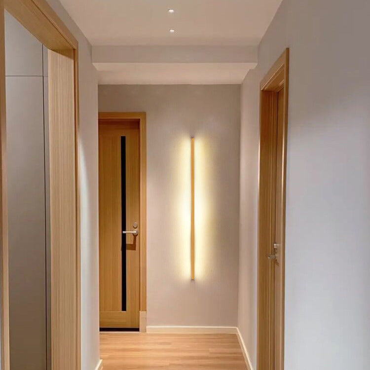 Japanese Simple Solid Wood Strip LED Wall Sconce Lamp