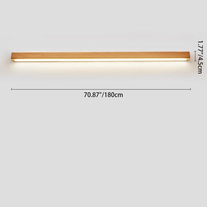 Japanese Simple Solid Wood Strip LED Wall Sconce Lamp