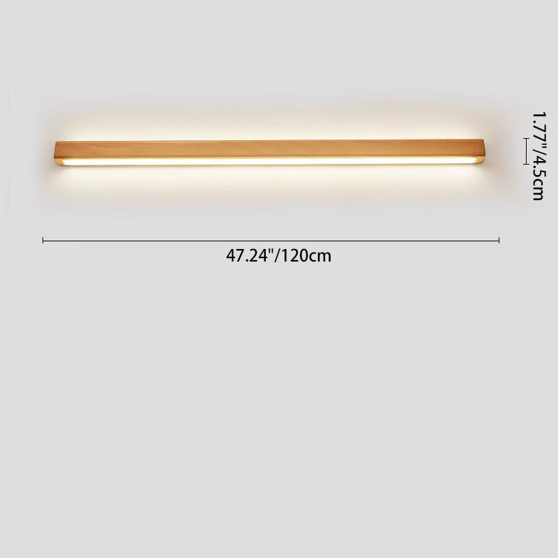 Japanese Simple Solid Wood Strip LED Wall Sconce Lamp