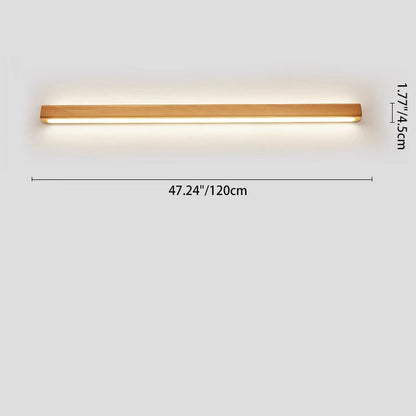 Japanese Simple Solid Wood Strip LED Wall Sconce Lamp