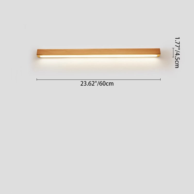 Japanese Simple Solid Wood Strip LED Wall Sconce Lamp