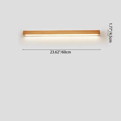Japanese Simple Solid Wood Strip LED Wall Sconce Lamp
