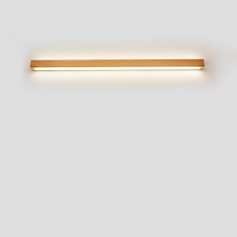 Japanese Simple Solid Wood Strip LED Wall Sconce Lamp