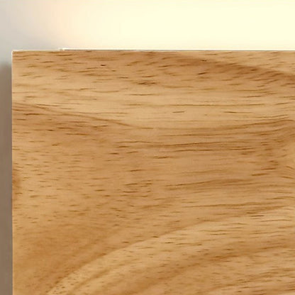 Modern Minimalist Rectangular Rubber Wood Acrylic LED Wall Sconce Lamp For Bedroom