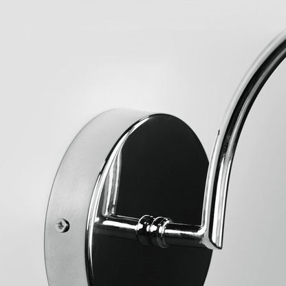 Modern Minimalist Curved Pole Globe Iron Acrylic LED Wall Sconce Lamp For Living Room