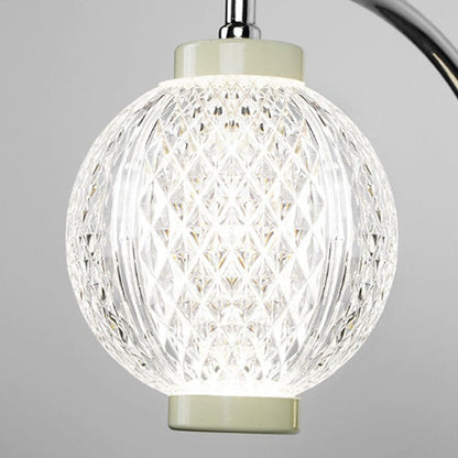 Modern Minimalist Curved Pole Globe Iron Acrylic LED Wall Sconce Lamp For Living Room