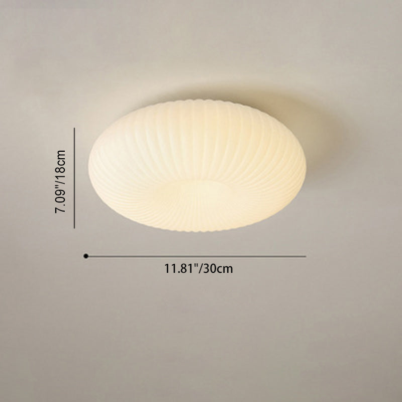 Modern Minimalist Striped Round Oval Hardware PE LED Flush Mount Ceiling Light For Bedroom