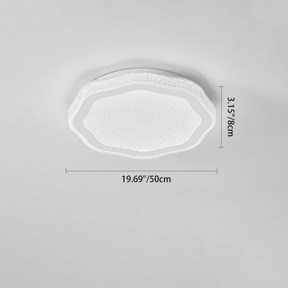 Modern Minimalist Irregular Round Flower Iron Acrylic Crystal LED Flush Mount Ceiling Light For Bedroom