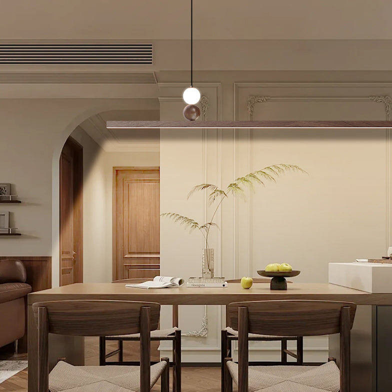 ثريا جزيرة LED مصنوعة من الألومنيوم والأكريليك بتصميم عصري بسيط لغرفة الطعام