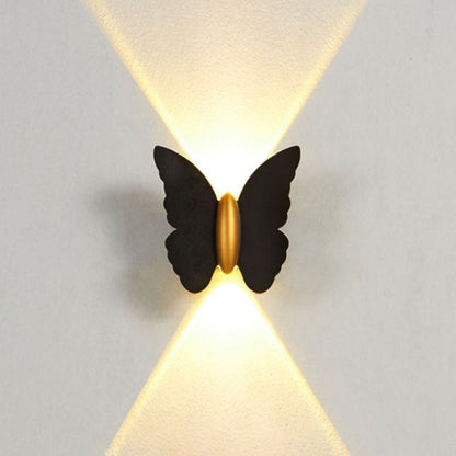 مصباح حائط LED من الألومنيوم على شكل فراشة مقاوم للماء بتصميم عصري بسيط للفناء الخارجي 