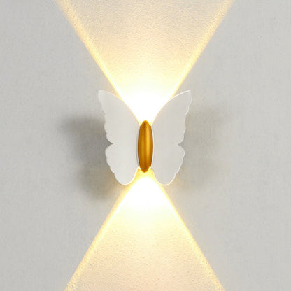 مصباح حائط LED من الألومنيوم على شكل فراشة مقاوم للماء بتصميم عصري بسيط للفناء الخارجي 