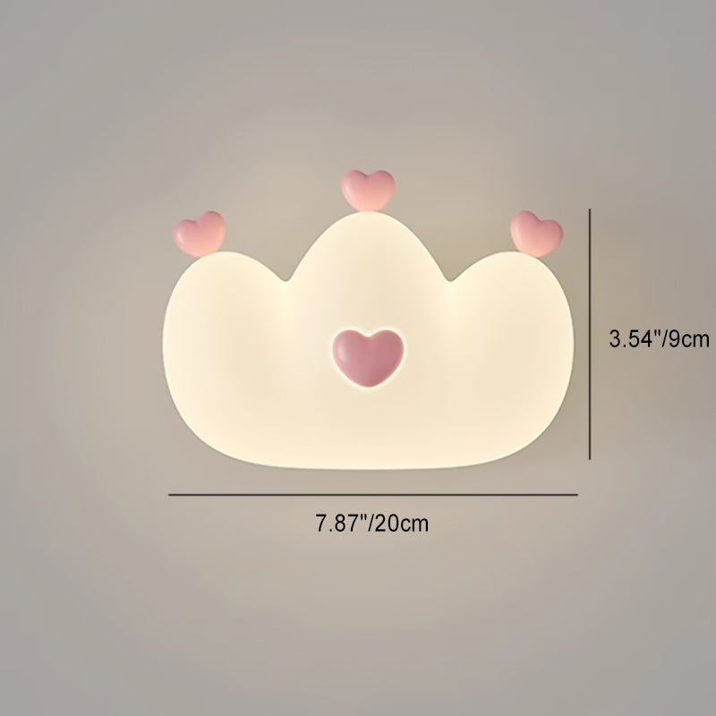 Contemporary Creative Kids Crown Animal Iron PE LED Wall Sconce Lamp For Bedroom