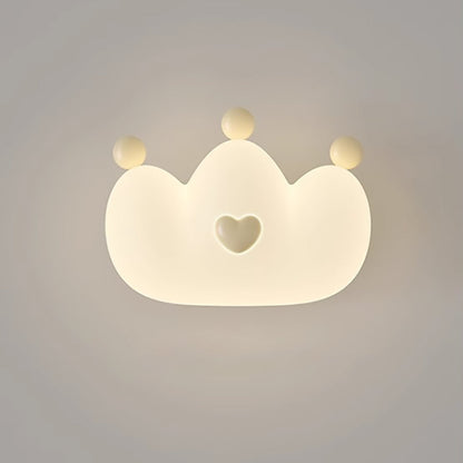 Contemporary Creative Kids Crown Animal Iron PE LED Wall Sconce Lamp For Bedroom