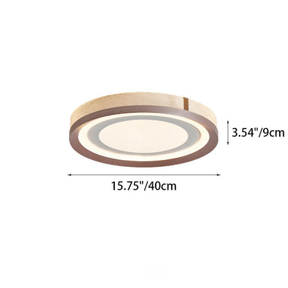 Modern Minimalist Round Concentric Circle Iron Aluminum Acrylic LED Flush Mount Ceiling Light For Bedroom