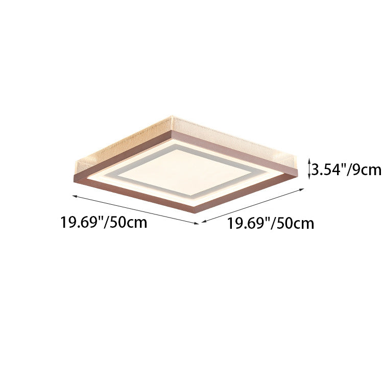 Modern Minimalist Rectangular Square Iron Aluminum Acrylic LED Flush Mount Ceiling Light For Living Room