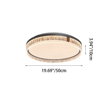 Modern Minimalist Round Iron Aluminum Acrylic LED Flush Mount Ceiling Light For Living Room