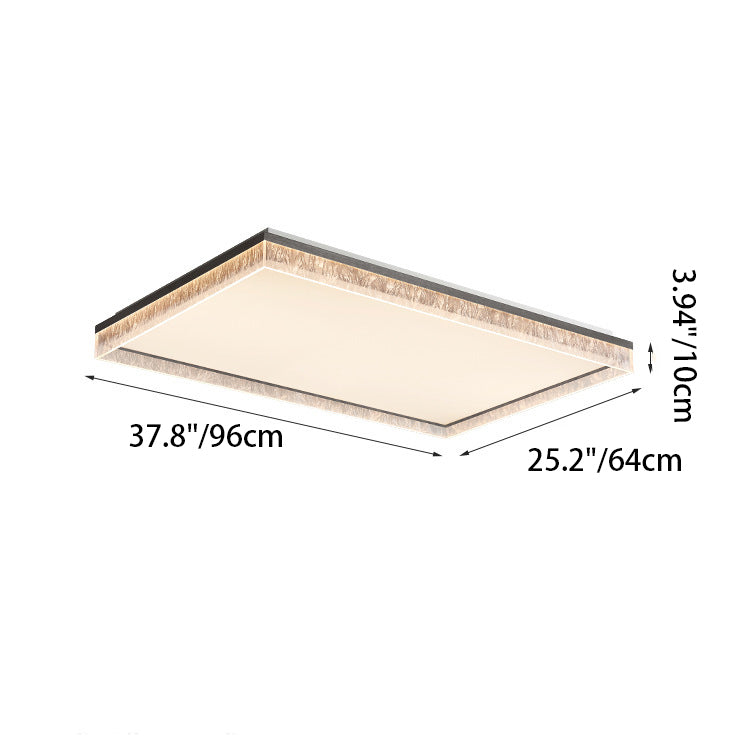Modern Minimalist Square Rectangle Iron Aluminum Acrylic LED Flush Mount Ceiling Light For Living Room
