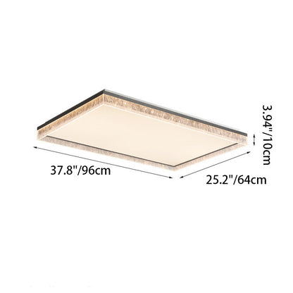 Modern Minimalist Square Rectangle Iron Aluminum Acrylic LED Flush Mount Ceiling Light For Living Room