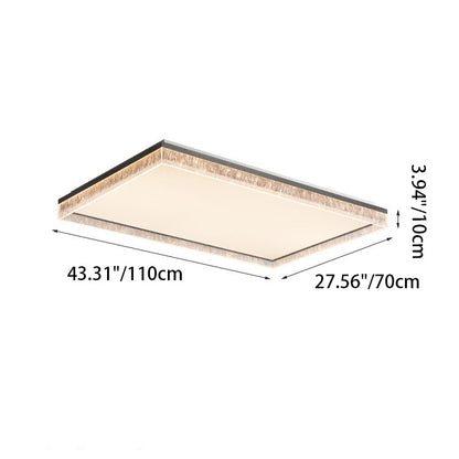 Modern Minimalist Square Rectangle Iron Aluminum Acrylic LED Flush Mount Ceiling Light For Living Room