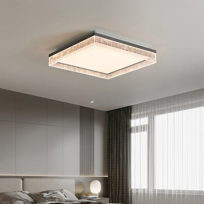 Modern Minimalist Square Rectangle Iron Aluminum Acrylic LED Flush Mount Ceiling Light For Living Room