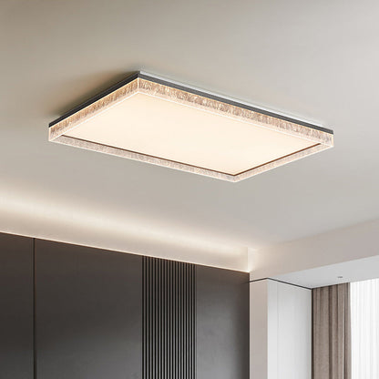 Modern Minimalist Square Rectangle Iron Aluminum Acrylic LED Flush Mount Ceiling Light For Living Room