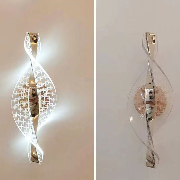 مصباح حائط LED من الألومنيوم والأكريليك بتصميم نقاط نجمية عصري بسيط لغرفة النوم 