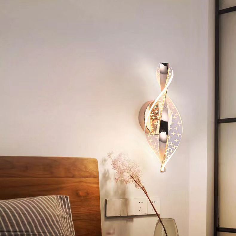 مصباح حائط LED من الألومنيوم والأكريليك بتصميم نقاط نجمية عصري بسيط لغرفة النوم 