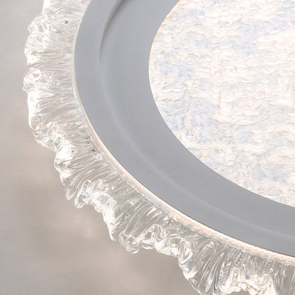 Modern Luxury Round Pattern Lace Iron Acrylic LED Flush Mount Ceiling Light For Living Room