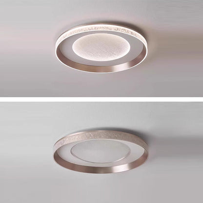 Modern Minimalist Concentric Circle Iron Aluminum Acrylic LED Flush Mount Ceiling Light For Bedroom