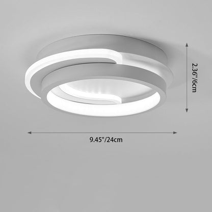Modern Minimalist Square Round Diamond Iron Aluminum Acrylic Silicone LED Flush Mount Ceiling Light For Hallway