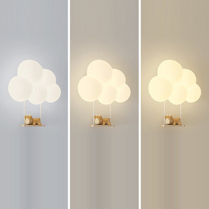 مصباح حائط LED بتصميم عصري بسيط على شكل سحابة حيوانية من الحديد PE لغرفة النوم 