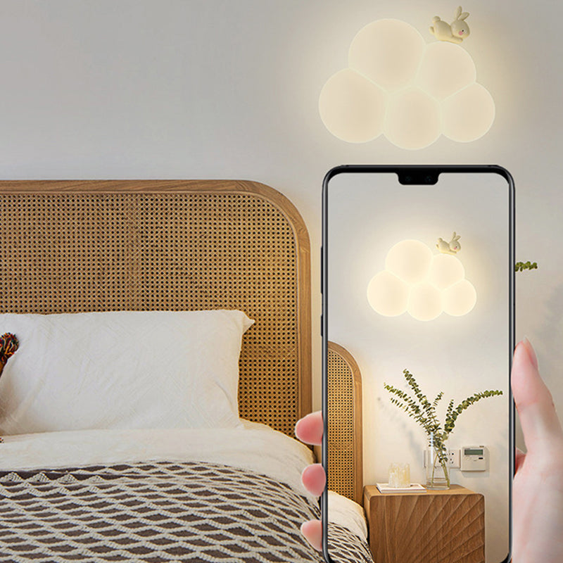 مصباح حائط LED بتصميم عصري بسيط على شكل سحابة حيوانية من الحديد PE لغرفة النوم 