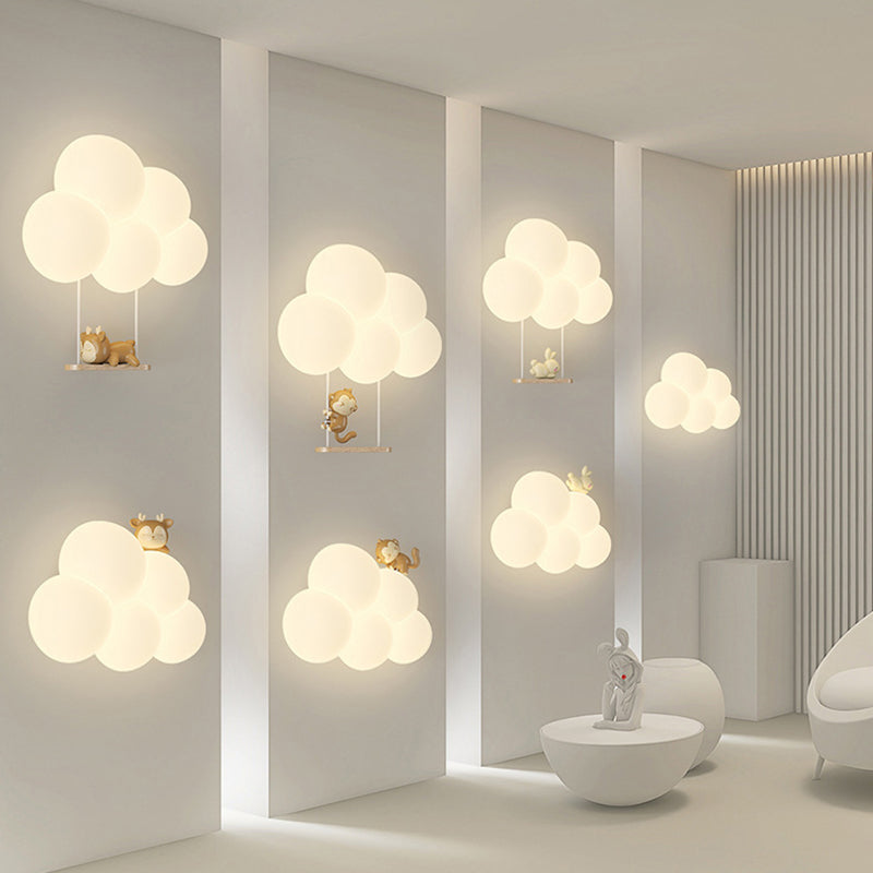 مصباح حائط LED بتصميم عصري بسيط على شكل سحابة حيوانية من الحديد PE لغرفة النوم 