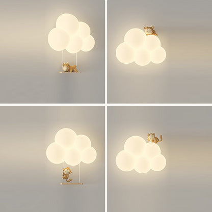 مصباح حائط LED بتصميم عصري بسيط على شكل سحابة حيوانية من الحديد PE لغرفة النوم 