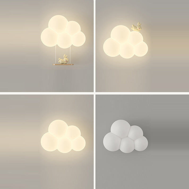 مصباح حائط LED بتصميم عصري بسيط على شكل سحابة حيوانية من الحديد PE لغرفة النوم 