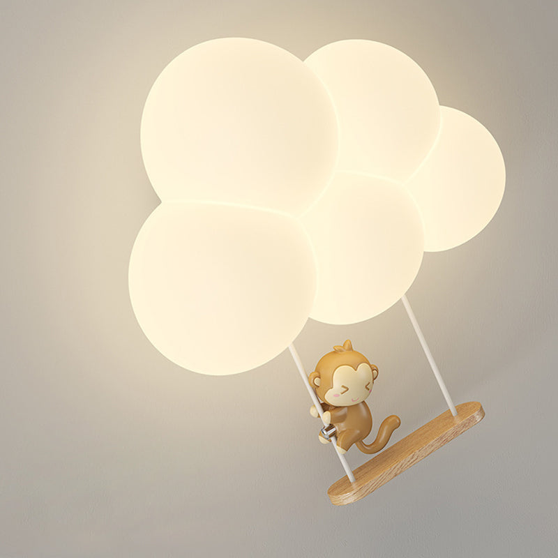 مصباح حائط LED بتصميم عصري بسيط على شكل سحابة حيوانية من الحديد PE لغرفة النوم 
