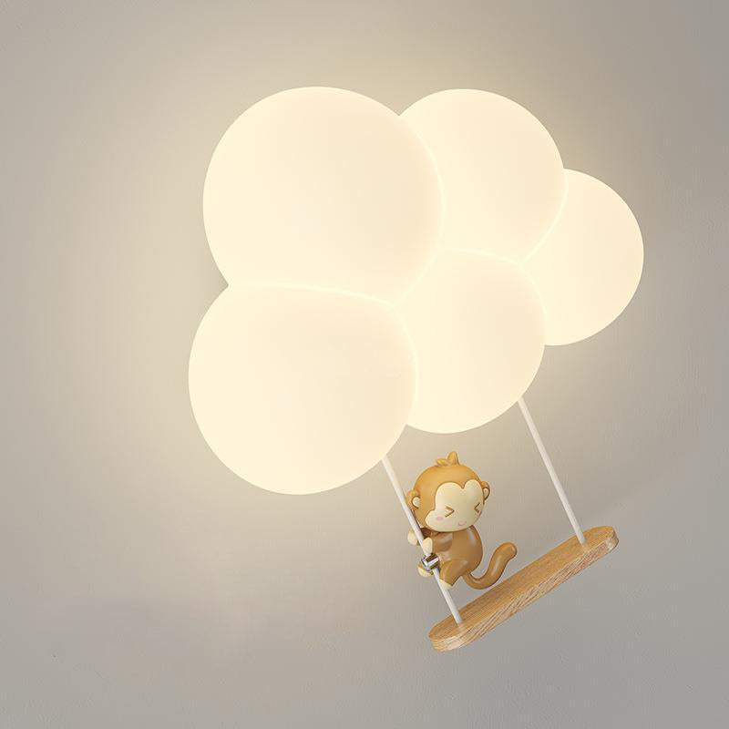 مصباح حائط LED بتصميم عصري بسيط على شكل سحابة حيوانية من الحديد PE لغرفة النوم 
