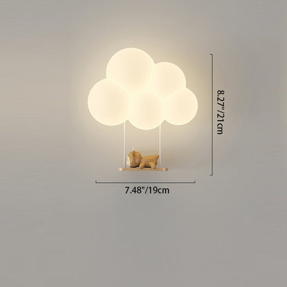 مصباح حائط LED بتصميم عصري بسيط على شكل سحابة حيوانية من الحديد PE لغرفة النوم 