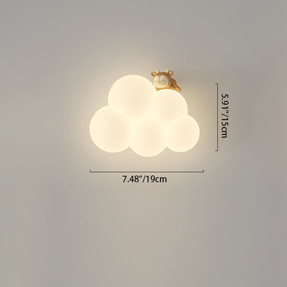 مصباح حائط LED بتصميم عصري بسيط على شكل سحابة حيوانية من الحديد PE لغرفة النوم 