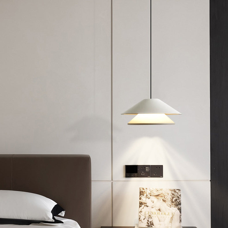 مصباح LED دائري مزدوج قابل للرفع من الألومنيوم لغرفة النوم بتصميم عصري لغرفة النوم 