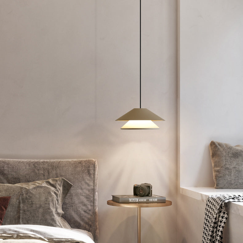 مصباح LED دائري مزدوج قابل للرفع من الألومنيوم لغرفة النوم بتصميم عصري لغرفة النوم 
