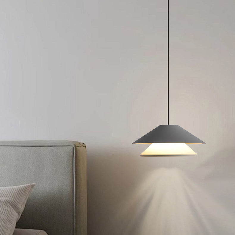 مصباح LED دائري مزدوج قابل للرفع من الألومنيوم لغرفة النوم بتصميم عصري لغرفة النوم 