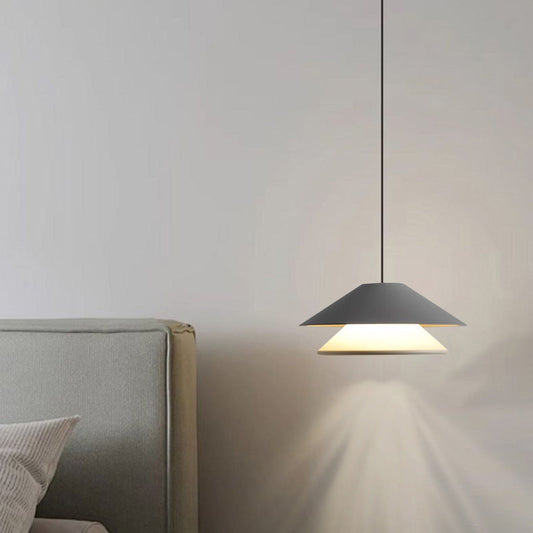 مصباح LED دائري مزدوج قابل للرفع من الألومنيوم لغرفة النوم بتصميم عصري لغرفة النوم 